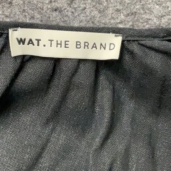 Wat. The Brand Black Cami Linen Blend Word Art Maxi Dress Size 6 - Picture 8 of 11